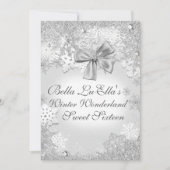 ウィンターワンダーランドスノーフレークパーティの招待状 招待状 (正面)