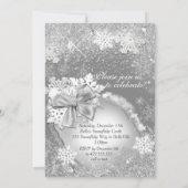 ウィンターワンダーランドスノーフレークパーティの招待状 招待状 (裏面)