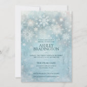ウィンターワンダーランドスノーフレークブライダルシャワー 招待状 (正面)