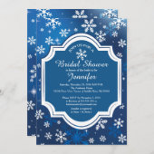 ウィンターワンダーランドスノーフレークブライダルシャワー 招待状 (正面/裏面)