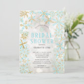 ウィンターワンダーランドスノーフレークブライダルシャワー 招待状 (スタンド正面)