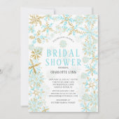 ウィンターワンダーランドスノーフレークブライダルシャワー 招待状 (正面)