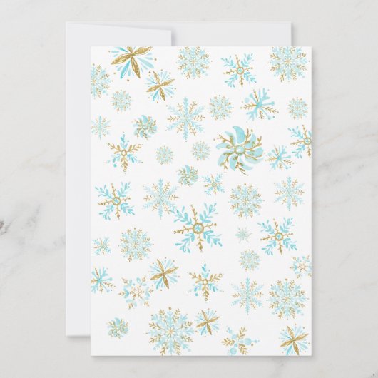 ウィンターワンダーランドスノーフレークブライダルシャワー 招待状 (裏面)