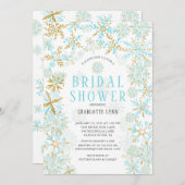 ウィンターワンダーランドスノーフレークブライダルシャワー 招待状 (正面/裏面)