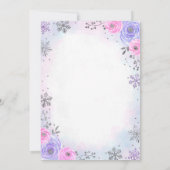 ウィンターワンダーランドスノーフレークベビーシャワー招待状 招待状 (裏面)