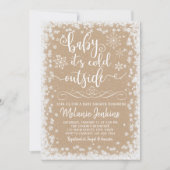 ウィンターワンダーランドスノーフレークベビーシャワー招待状 招待状 (正面)