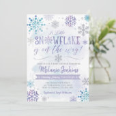 ウィンターワンダーランドスノーフレークベビーシャワー招待状 招待状 (スタンド正面)