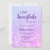 ウィンターワンダーランドスノーフレークベビーシャワー招待状 招待状 (正面)