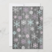 ウィンターワンダーランドスノーフレークベビーシャワー招待状 招待状 (裏面)