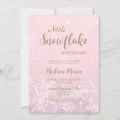ウィンターワンダーランドスノーフレークベビーシャワー招待状 招待状 (正面)