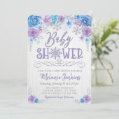 ウィンターワンダーランドスノーフレークベビーシャワー招待状 招待状 (スタンド正面)