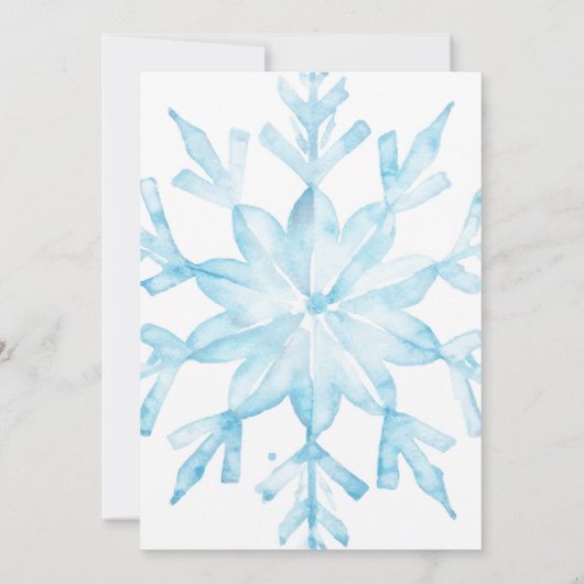 ウィンターワンダーランドスノーフレークボーイファースト誕生日 招待状 (裏面)