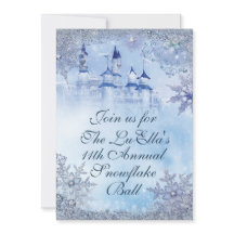 ウィンターワンダーランドスノーフレークボール招待状