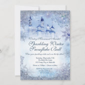 ウィンターワンダーランドスノーフレークボール招待状 招待状 (裏面)