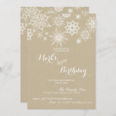 ウィンターワンダーランドスノーフレーク誕生日招待状 招待状 (正面/裏面)