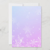ウィンターワンダーランドスノーフレーク誕生日招待状 招待状 (裏面)