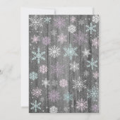 ウィンターワンダーランドスノーフレーク誕生日招待状 招待状 (裏面)