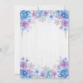 ウィンターワンダーランドスノーフレーク誕生日招待状 招待状 (裏面)