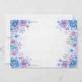 ウィンターワンダーランドスノーフレーク誕生日招待状 招待状 (裏面)