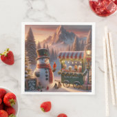 ウィンターワンダーランドスノーマンのホットチョコレートカート (インサイチュ)