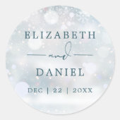 ウィンターワンダーランドスノー結婚式の引き出物 ラウンドシール (正面)