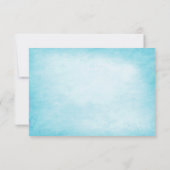 ウィンターワンダーランドスパークルスノーフレークティール（緑がかった色）RSVP 出欠カード (裏面)