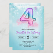 ウィンターワンダーランドスランバーパーティの招待状 招待状 (正面/裏面)