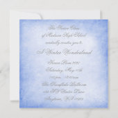 ウィンターワンダーランドダイアモンドスノーフレークスプロムブルー 招待状 (裏面)