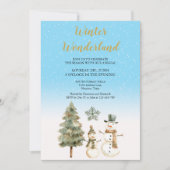 ウィンターワンダーランドダスティブルーホリデー 招待状 (正面)