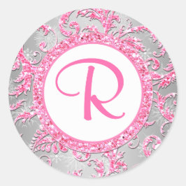 ウィンターワンダーランドダマスクバルミツワーシール ラウンドシール