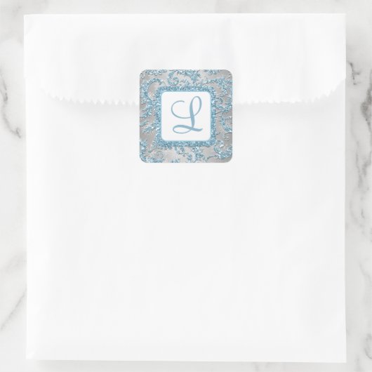 ウィンターワンダーランドダマスクバルミツワーステッカー5 スクエアシール (バッグ)