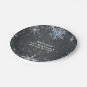 ウィンターワンダーランドチョークブルーグレーカスタムパーティー ペーパープレート (アングル)