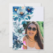 ウィンターワンダーランドティール（緑がかった色）ブルーフローラSweet sixteen 招待状 (裏面)