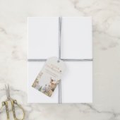 ウィンターワンダーランドディアファースト誕生日 ギフトタグ (より糸付き)