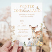 ウィンターワンダーランドディアファースト誕生日 招待状