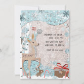 ウィンターワンダーランドディアホリディースノー誕生日パーティー 招待状 (裏面)