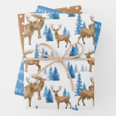 ウィンターワンダーランドトナカイ ラッピングペーパーシート (インサイチュ)