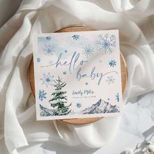 ウィンターワンダーランドハローベビー紙ナプキンス スタンダードランチョンナプキン