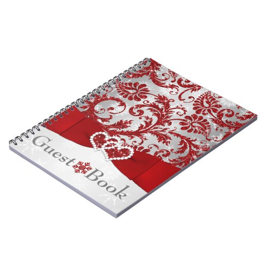 ウィンターワンダーランドハート結婚ズゲストブックに参加 ノートブック (左側)