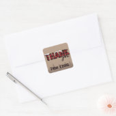 ウィンターワンダーランドバッファロープレイド誕生日ありがとう スクエアシール (封筒)