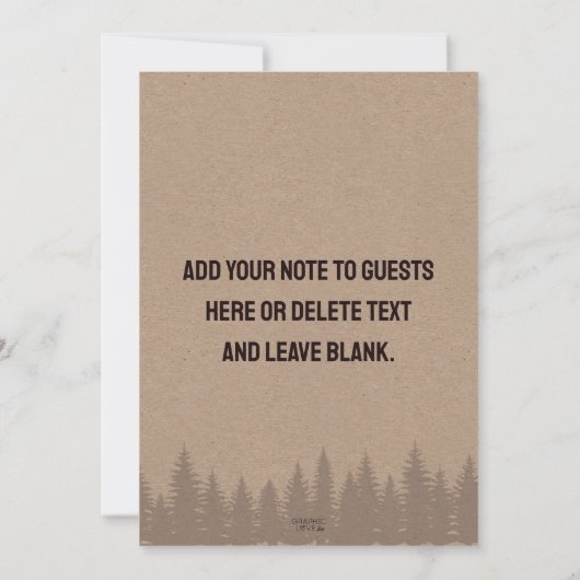 ウィンターワンダーランドバッファロープレイド誕生日パーティー 招待状 (裏面)