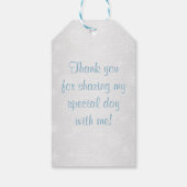 ウィンターワンダーランドバルミツワーメッセージカード – アイスブルー ギフトタグ (裏面)