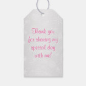 ウィンターワンダーランドバルミツワーメッセージカード – ピンク ギフトタグ (裏面)