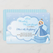 ウィンターワンダーランドバースデーパーティ招待状 招待状 (正面/裏面)