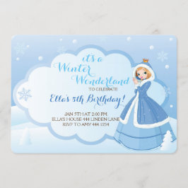 ウィンターワンダーランドバースデーパーティ招待状 招待状