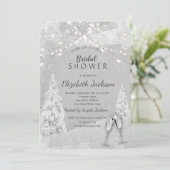 ウィンターワンダーランドパインツリーグレーブライダルシャワー 招待状 (スタンド正面)