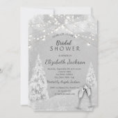 ウィンターワンダーランドパインツリーグレーブライダルシャワー 招待状 (正面)