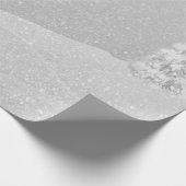 ウィンターワンダーランドパインツリーグレーホリデイ ラッピングペーパー (角)