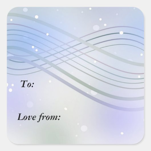 ウィンターワンダーランドパステルリボン スクエアシール (正面)