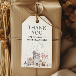 ウィンターワンダーランドパーティーサンキューメッセージカード ギフトタグ